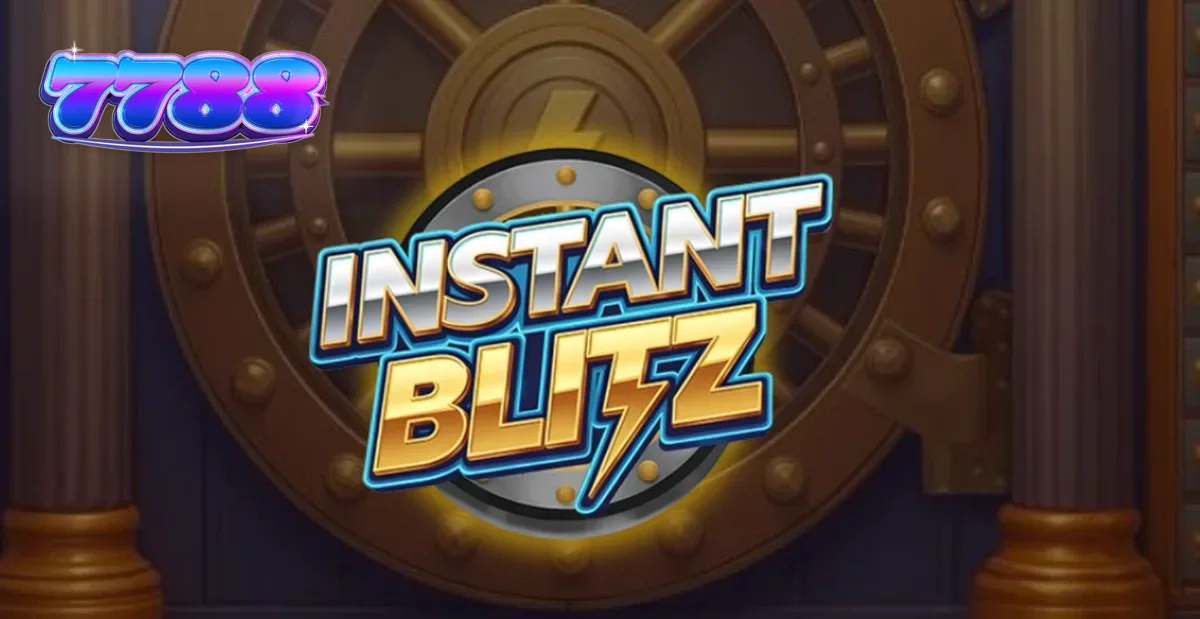 Interface do slot Instant Blitz com tema de cofre de banco e luzes neon